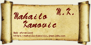 Mahailo Kanović vizit kartica